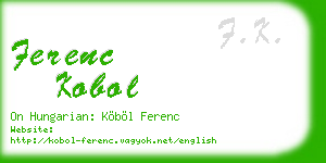 ferenc kobol business card